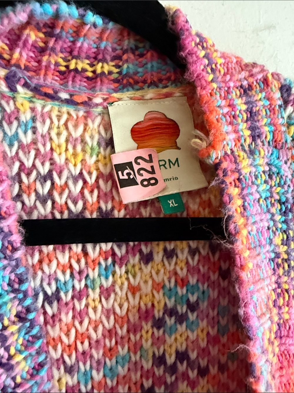 FARM Rio Multicolor Pink-Accent Open Cardigan - Picture 3 of 6
